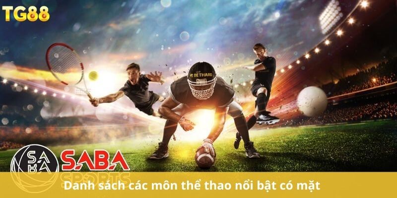 Danh sách các môn thể thao nổi bật có mặt 